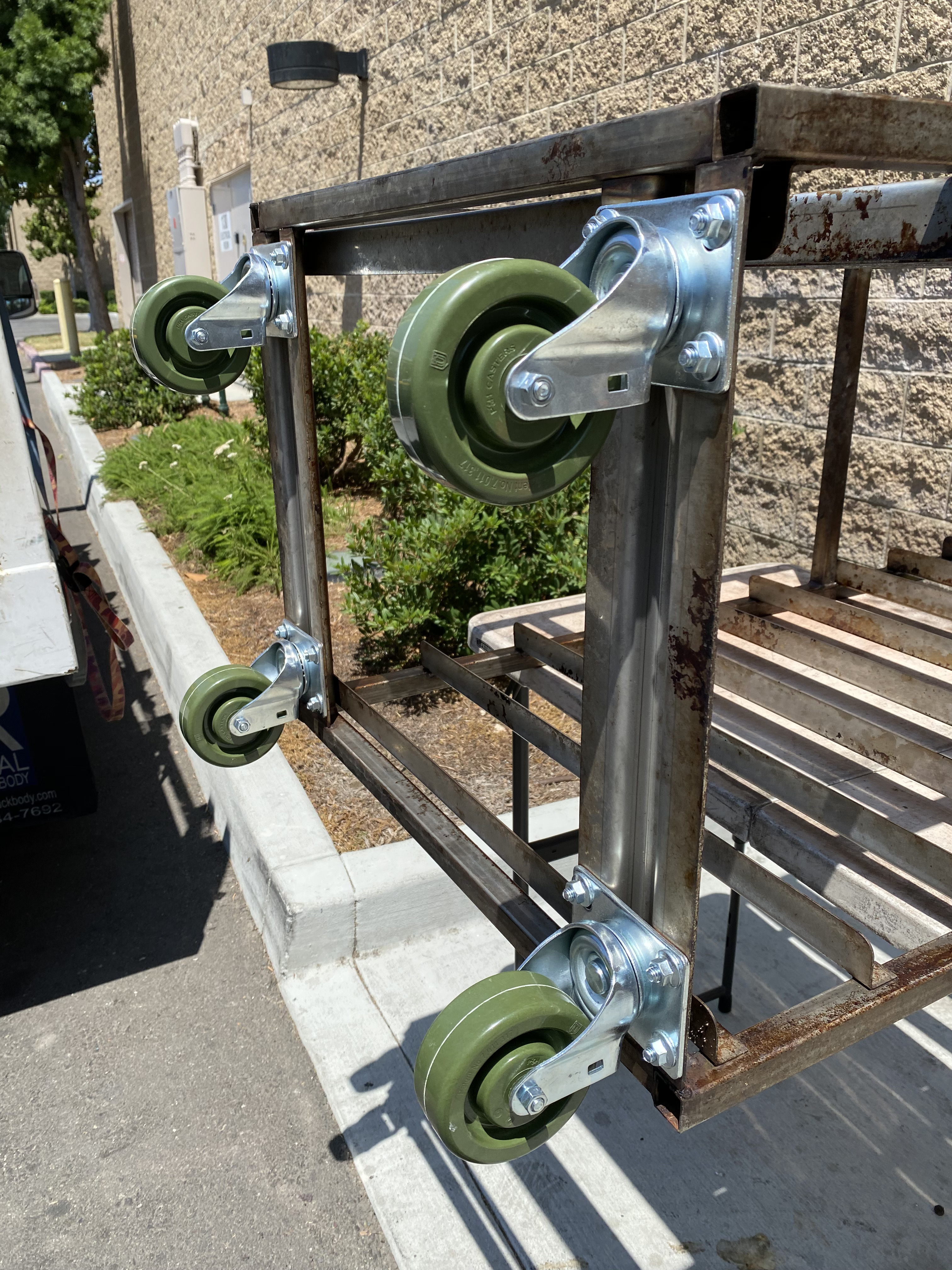 Bakery rack after wheel replacement